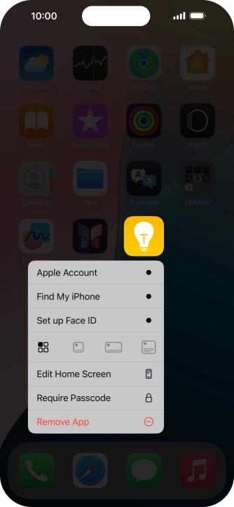 Press Remove App.