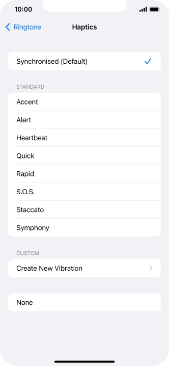 Press the required setting to turn on the function.