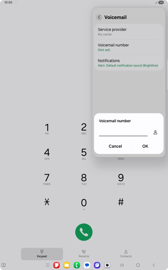 Key in +447836121121 and press OK.