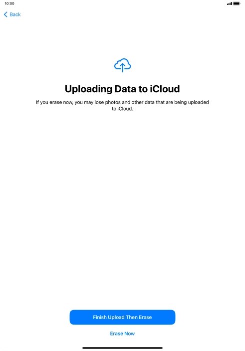 Press the required setting. Press the required setting.