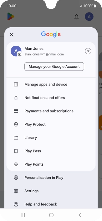 Press Manage apps and device. Press Manage apps and device.