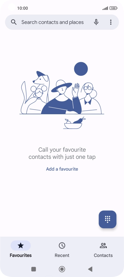 Press the keypad icon.