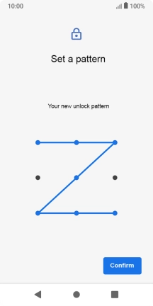 Repeat the selected phone lock code and press Confirm.