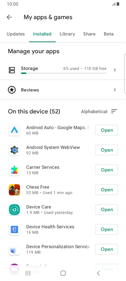 Press the required app. Press the required app.