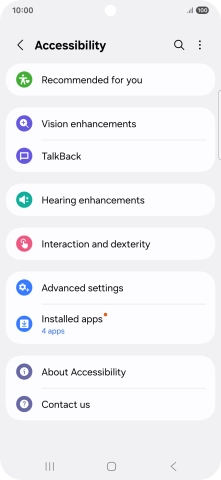 Press Vision enhancements and follow the instructions on the screen to select the required settings.