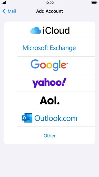 Press Microsoft Exchange.