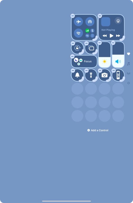 Press Add a Control and follow the instructions on the screen to add the required function to Control Centre. Press Add a Control and follow the instructions on the screen to add the required function to Control Centre.