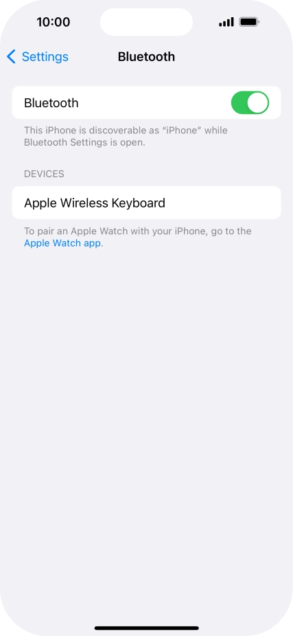 Press the required Bluetooth device and follow the instructions on the screen to pair the device with your phone.
