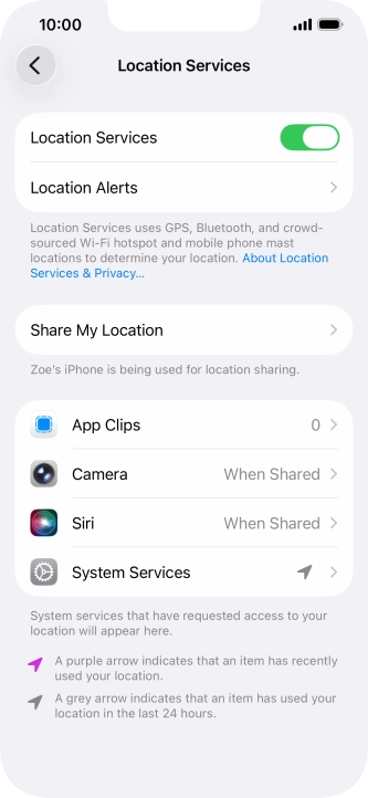 Press the required app.