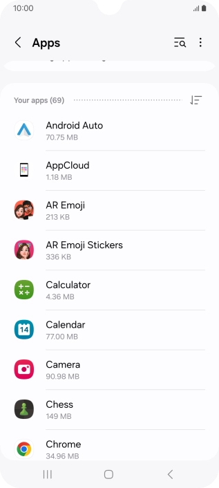 Press the required app.