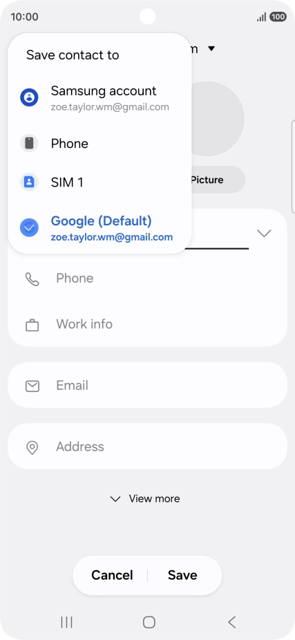 Press the required Google account. Press the required Google account.