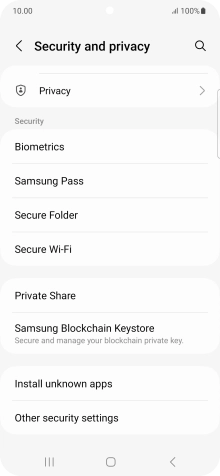 Press Other security settings. Press Other security settings.