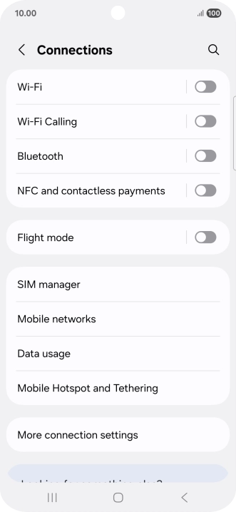 Press Data usage.