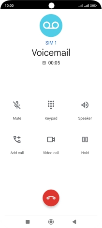 Press the end call icon. Press the end call icon.