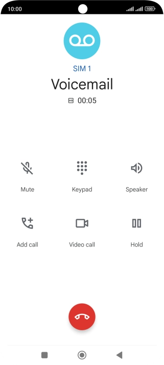 Press the end call icon. Press the end call icon.