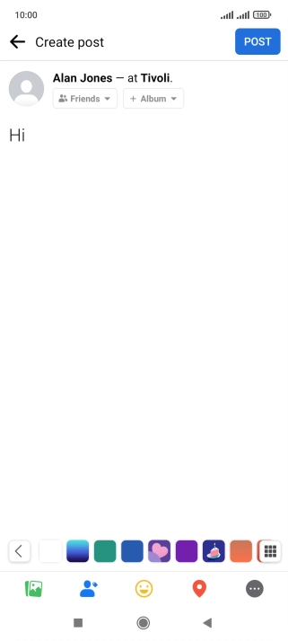 Write the required text and press POST. Write the required text and press POST.