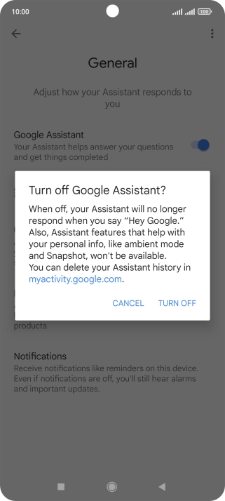If you turn off the function, press TURN OFF. If you turn off the function, press TURN OFF.