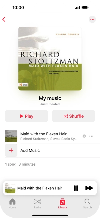 Press the song title. Press the song title.