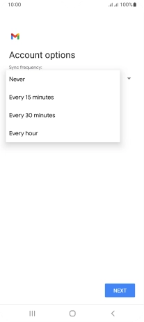 Press the required setting.