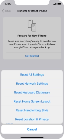 Press Reset Network Settings. Press Reset Network Settings.