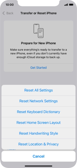 Press Reset Network Settings. Press Reset Network Settings.