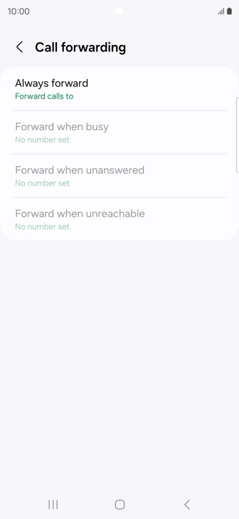 Press the required divert type. Press the required divert type.