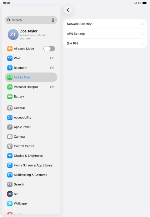 Press APN Settings.