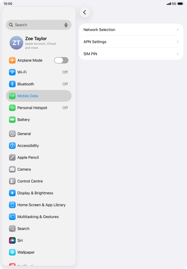 Press APN Settings.