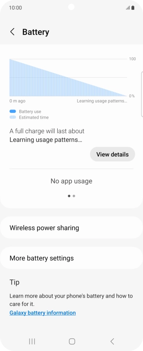 Press More battery settings. Press More battery settings.