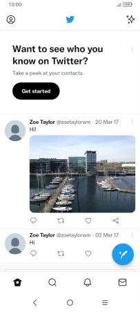 Press the new tweet icon. Press the new tweet icon.