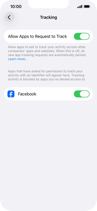 Press the indicator next to 