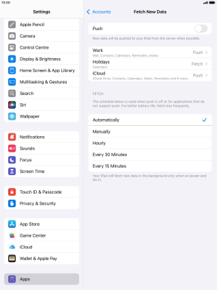 If you turn off the function, press the required setting.