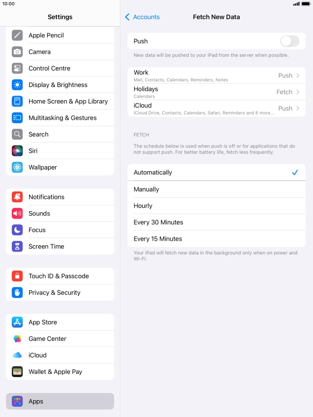 If you turn off the function, press the required setting.