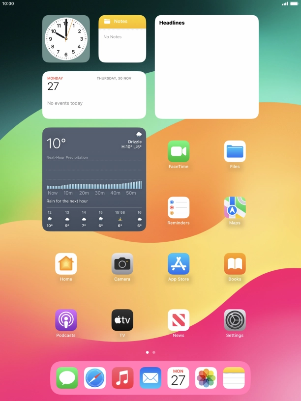 Slide your finger downwards starting from the top right side of the screen.