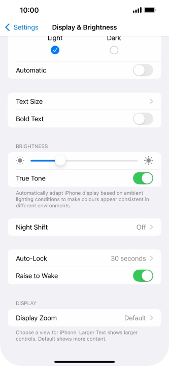 Press the indicator next to 