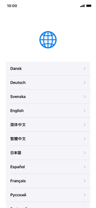 Press the required language. Press the required language.