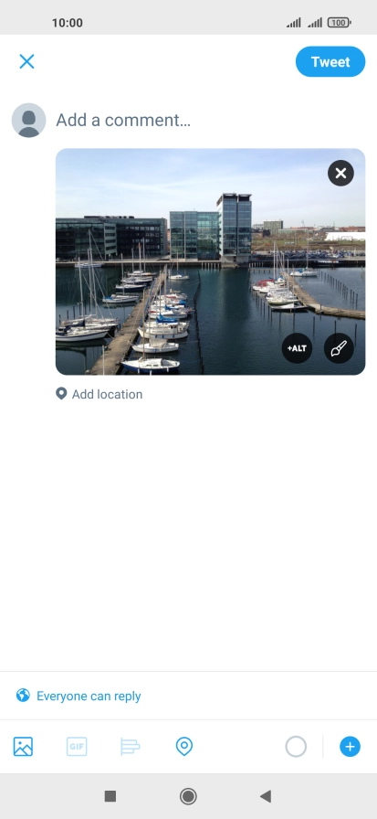 Press the text input field and key in the required text.