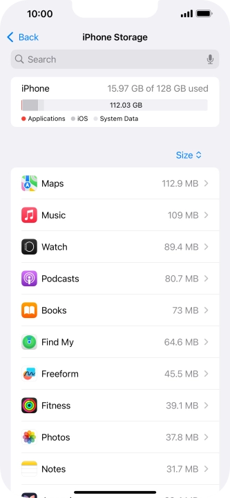 Press the required app.