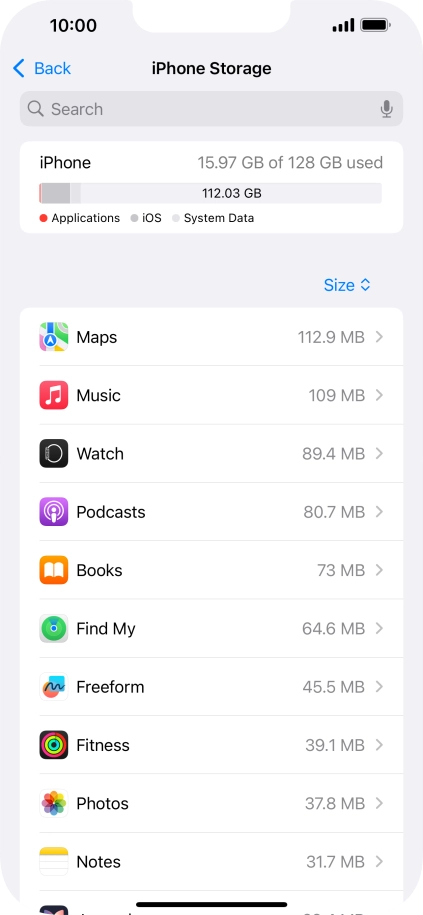 Press the required app.