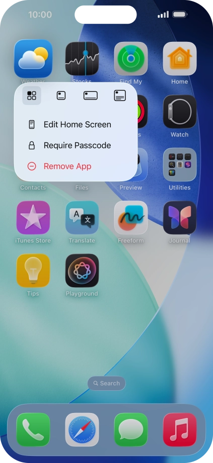Press Remove App.