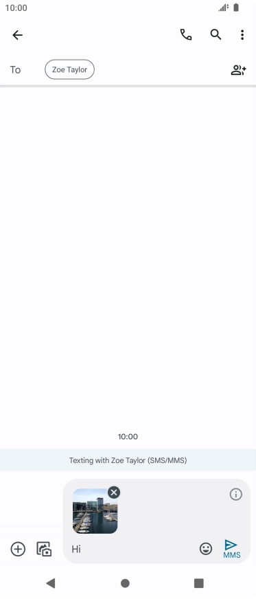 Press the send icon when you've finished your picture message.