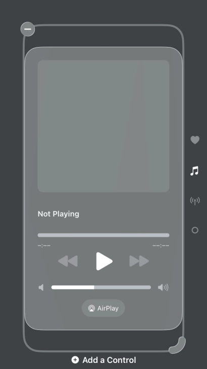 Press the remove icon on the required Control Centre page to remove it from Control Centre.