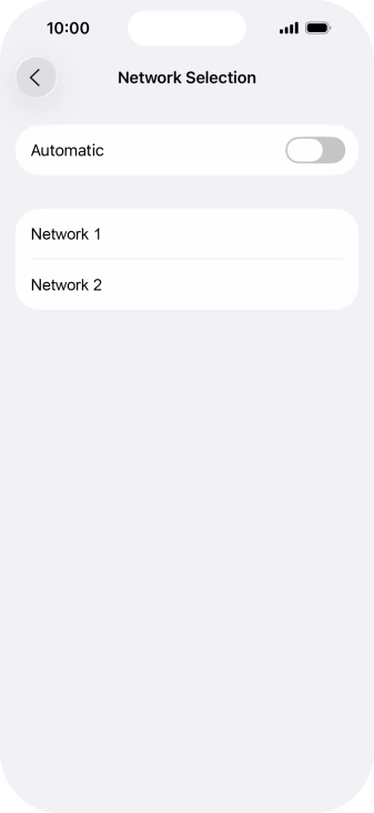 If you turn off the function, press the required network.