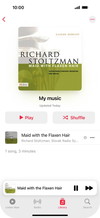 Press the song title.