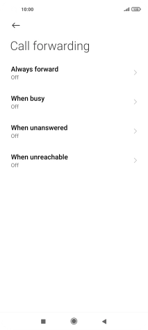 Press the required divert type.