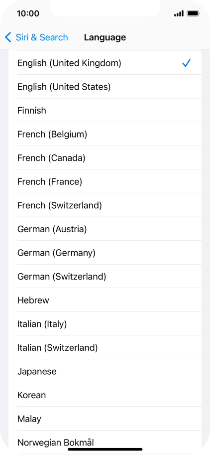 Press the required language.