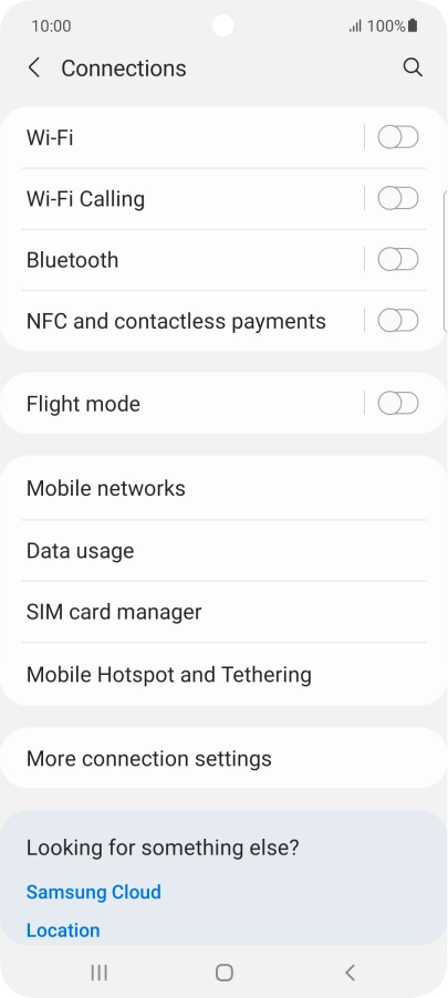 Press Data usage.
