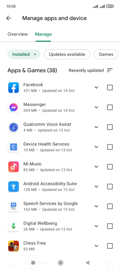 Press the required app. Press the required app.