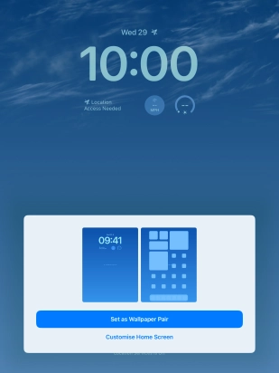 To use the same colour theme on the home screen, press Set as Wallpaper Pair.