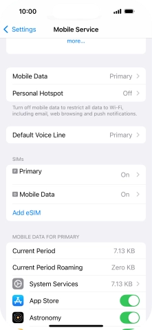 Press Mobile Data.